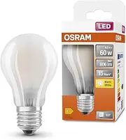 OSRAM LED Star Classic A60 LED Bulb for E27 Socket, Pear Shape, Matte Glass, 806 Lumens, Warm White (2700K), Replacement for Conventional 60W Incandescent Bulbs, Non-Dimmable, Pack of 1