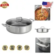 Stainless Steel 6-Quart Braiser with Glass Lid – Dishwasher Safe & NSF Certified