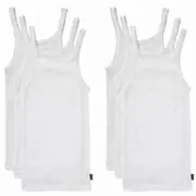 6 Pack Bonds Teena Singlet Girls Kids White Comfy Cotton Tank Top UYG43A Bulk