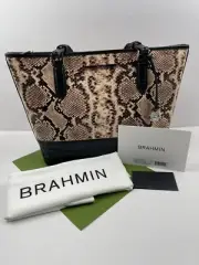Brahmin Medium Medium Asher Multi Dunbar Leather Satchel Tote Purse Blk Trim NWT