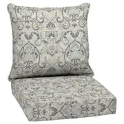 Outdoor Seat Cushion 24" Damask Patio Chair Plush Large Pillow Back Deck Lounge