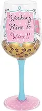 Enesco Designs by Lolita Lady Boss Hand-Painted Artisan Wine Glass, 1 Count (Pack of 1), Multicolor
