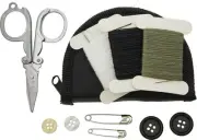 Bushcraft Sewing Kit In Nylon Zipped Pouch Thread Safety Pins Scissors - RP135A