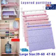 Adjustable Wardrobe Storage Shelf Wall Mounted Extendable Rack Cupboard Shelf HG