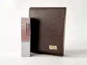 Win Lighter Japan butane gas 1970s Collectible Vintage Lighter Silver tone RARE