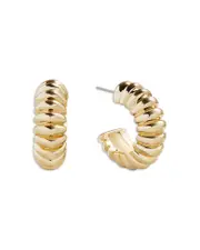 Baublebar Brenda Textured Half Hoop Earrings in Gold Tone