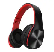 bluetooth 5.0 Headphone 2.1 Stereo Sound Wireless Noise Cancelling Foldable Gaming Earphone BLACKRED COLOR