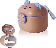 SacJkt Baby Milk Powder Scoop, Portable Milk Scoop, Milk Powder Container with Scraper & Spoon, Storage Box for Baby Milk Powder, Fruit and Snacks (400 ml, Brown)