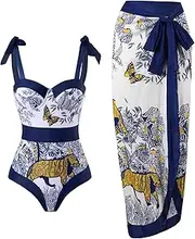 [OCHAOS] Two Piece Swimsuit for Women Tummy Control,Women Swimsuit with Cover Up Sporlike High Waist Two Pieces