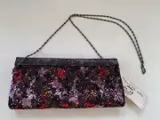 NWT Big Buddha Women's Handbag Crossbody Clutch Bag Formal Sequin Purple Purse