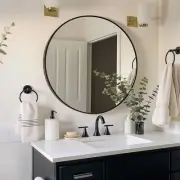 Black 20 Inch Circle Mirror Wall Mirror for Bathroom Living Room Bedroom Vanity