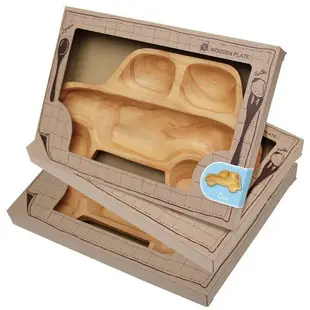 日本PETITS ET MAMAN 兒童用造型餐盤 木餐盤 木製