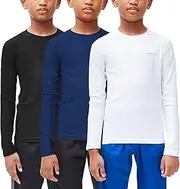 [DEVOPS] Youth Boys 2 or 3 Pack Compression Athletic Performance Baselayer Long Sleeve Shirts