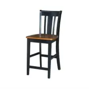 International Concepts Solid Wood Counter Height Stool in Black/Cherry