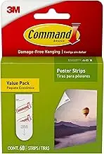 Command Poster Hanging Strips Value Pack, Small, White, 60-Pairs (17024-60ES)