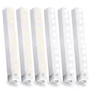 6 Pack Motion Sensor Under Cabinet Light, Magnetic Rechargeable Warm White 2 ...