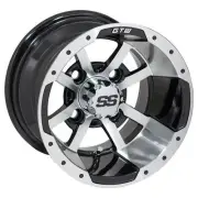 GTW Storm Trooper 10x7 Golf Cart Wheel - Machined/Black (4/4) 3+4 [19-107]