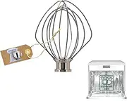 [Welikekitchen] Stainless Steel Whisk - Suitable for Medium KitchenAid Food Processors, Dishwasher Safe, Robust Whisk for Perfect Baking & Cooking Results