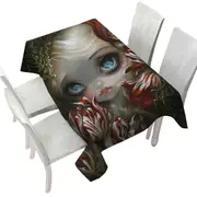 Art Painting the Language of Flowers Tulips Girl Tablecloth