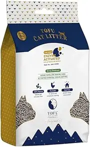 Biodegradable Tofu Cat Litter Australia | Flushable Litter | Dust Free | Strong Deodoriser | Charcoal | Odour Control | Clumping | Pet Friendly (4kg, 1 Packs)