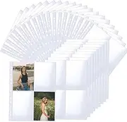 GIONAR 30 Pack 240 Pockets Photocard Binder, Double-Sided 4 Pockets Photocard Sleeves, Card Binder 11 Holes for 2/3/4/7 Holes, Postcard Albums, for Game Cards/Photocard/Postcard Collection(4Grid)