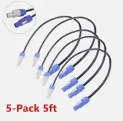 5-Pack 5ft Powercon Extended Power Cable Plug Male to Female for Stage Par Light