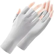 [CHXSHZ] Women Fingerless Gloves Summer UV Protection Gloves Cool Ice Silk Gloves Sun Driving Gloves Unisex,Breathable Block Fin Thin