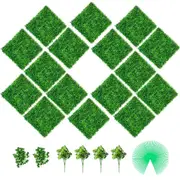 Artificial Boxwood Panels, 16 PCS 20"x20" Boxwood Hedge Wall Panels, PE Artificial Grass Backdrop Wall 1.6\", Privacy Hedge Screen for Decoration of Outdoor, Indoor, Garden, Fence, and