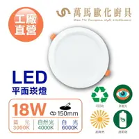 在飛比找樂天市場購物網優惠-LED平面崁燈 台灣製造 工廠直營 18W 3000K