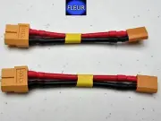 XT30 Style RC Male Connector to XT60 Female 14 AWG 2 Pack