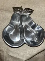 Lenox Metal Pear Divided Dish Nuts Candy Dips Trinkets NEW
