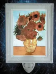 Van Gogh SUNFLOWERS The Porcelain Garden Night Light LED ceramic Enlightened Art