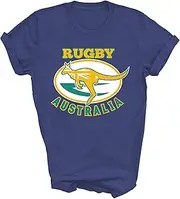 [Modern Supply Tee] Australia Rugby Australian Flag Aussie Kangaroo Rugby Fans Player Unisex Shirt Gift Women Coach (3) T-Shirt (Purple;S)