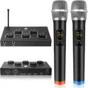 Wireless Karaoke System, Portable Karaoke Microphone Mixer with 16 Channels UHF