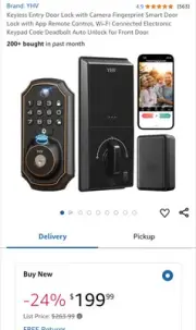 Keyless Entry Door Lock with Camera Fingerprint Smart Door Lock with App Remo...