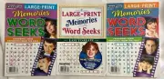 Lot of 3 Penny Press LARGE PRINT Memories Word Seeks Puzzle Books 2021