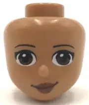 Lego New Medium Nougat Mini Doll, Head Friends with Dark Brown Eyes Brown Lips