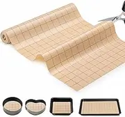Silicone Baking Mat Roll, Non Stick Heat Resistant Baking Mats,No Slip Reusable Freeze Dryer Mat,Pastry Mat,Countertop Mat, Cut to size fit different Sharp Oven Pans Dishes Tins (Beige, 16in X5.25 FT)