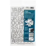 Chartpak Self-Adhesive Vinyl Capital Letters and Numbers, 1" High, Silver, 01039