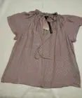 Harvé Benard 1X Mauve Rose Gold Dot Gauzy Top