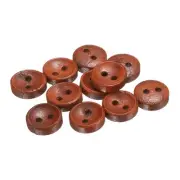 10pcs Wooden Sewing Button 10mm 2 Holes Round Craft Button Caramel