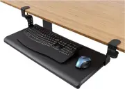 33-Inch Retractable Keyboard Tray with Ergonomic Height Settings - Black Finish