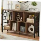 Cube Storage Organizer Shelf, 3-Tier Rustic Short Wide Bookshelf, Industrial