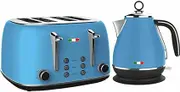Vintage Electric Kettle and Toaster SET Combo Deal Stainless Steel Sky Blue