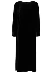 Eileen Fisher Velvet Midi Dress - Black - XL (UK 22 / Xxl) XL (UK 22 / XXL)