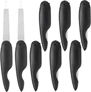 OATIPHO 8Pcs Metal Nail File Folding Fingernail Files for Manicure Durable Reusable Nail Buffing Tools Compact Double Sided Nail Shiners for Home Travel Use