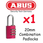 Combination Padlocks - Resettable ABUS 20mm High quality - HOT PINK