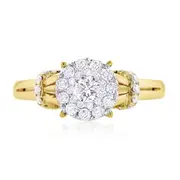 Paris 14ct Two Tone Gold Round Brilliant Cut 3/4 CARAT of Diamonds Ring