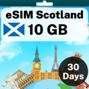 eSIM Scotland - 10 GB - 30 Days - Travel eSIM | QR code activation