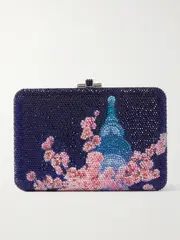 [Judith Leiber Couture] Judith Leiber Couture - Tokyo Tower Crystal-embellished Silver-tone Clutch - Navy - One size One size Blue